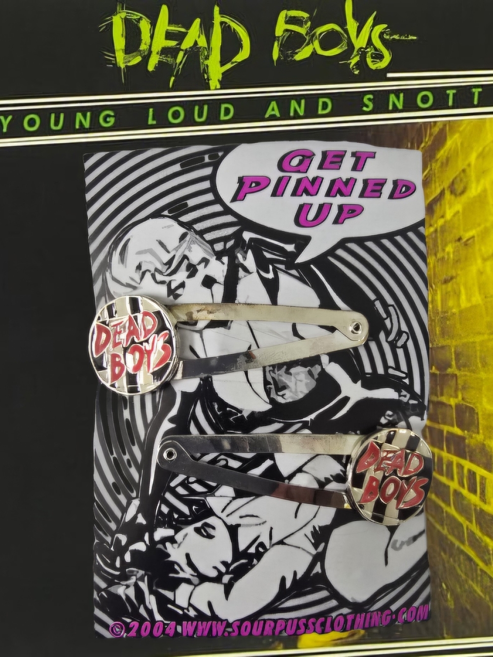 vintage pair of "Dead Boys" punk rock hair clips